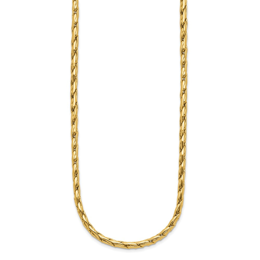 14K Gelbgold Poliert 3.5mm Fantasieglieder Halskette