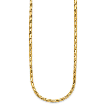 14K Gelbgold Poliert 3.5mm Fantasieglieder Halskette