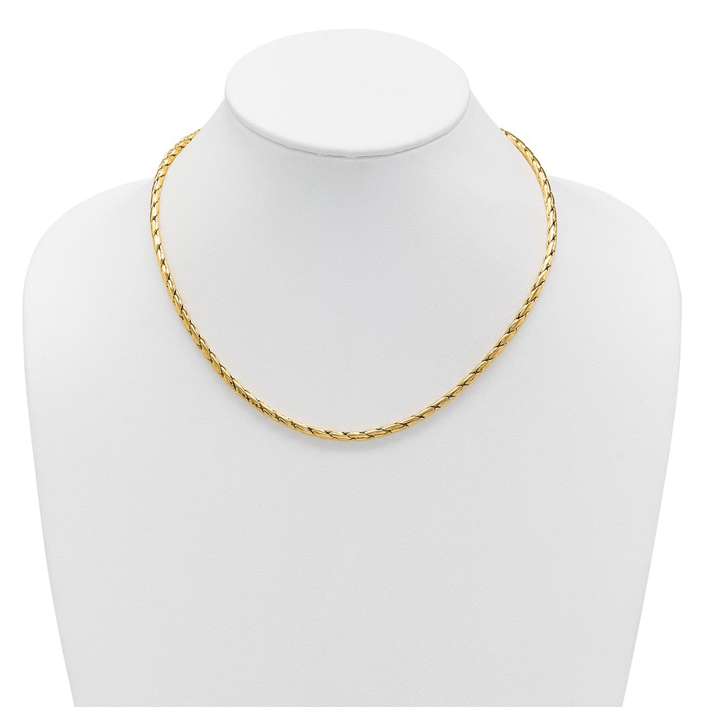 14K Gelbgold Poliert 3.5mm Fantasieglieder Halskette