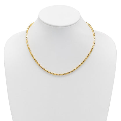 14K Gelbgold Poliert 3.5mm Fantasieglieder Halskette