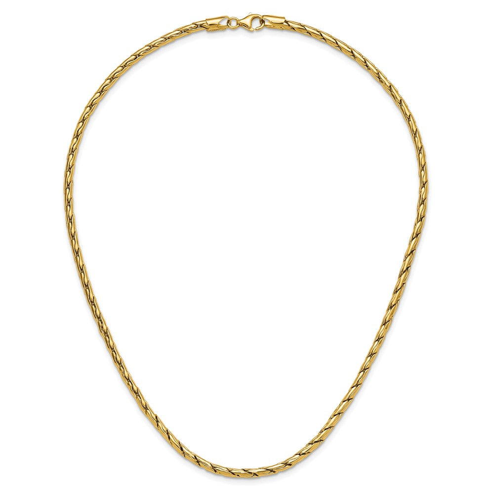 14K Gelbgold Poliert 3.5mm Fantasieglieder Halskette