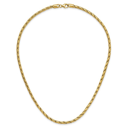 14K Gelbgold Poliert 3.5mm Fantasieglieder Halskette