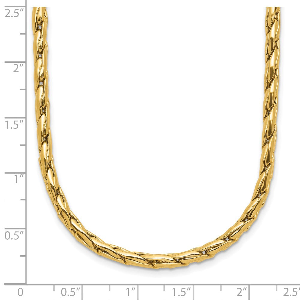 14K Gelbgold Poliert 3.5mm Fantasieglieder Halskette