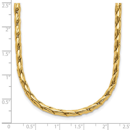 14K Gelbgold Poliert 3.5mm Fantasieglieder Halskette