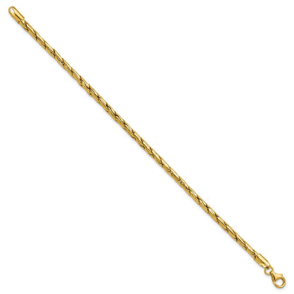 14K Gelbgold Poliert 3.5mm Fantasieglieder Armband