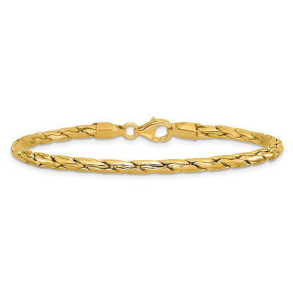 14K Gelbgold Poliert 3.5mm Fantasieglieder Armband