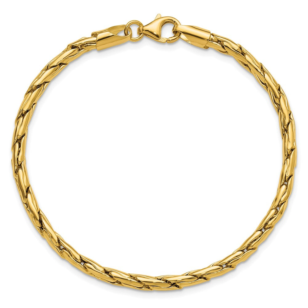 14K Gelbgold Poliert 3.5mm Fantasieglieder Armband