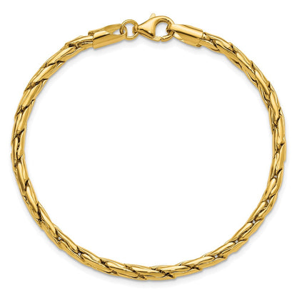 14K Gelbgold Poliert 3.5mm Fantasieglieder Armband