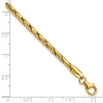 14K Gelbgold Poliert 3.5mm Fantasieglieder Armband