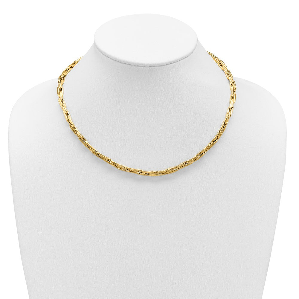 14K Gelbgold Poliert 5.0mm Fantasieglieder Halskette