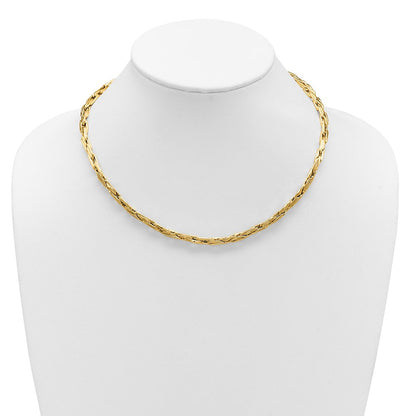 14K Gelbgold Poliert 5.0mm Fantasieglieder Halskette