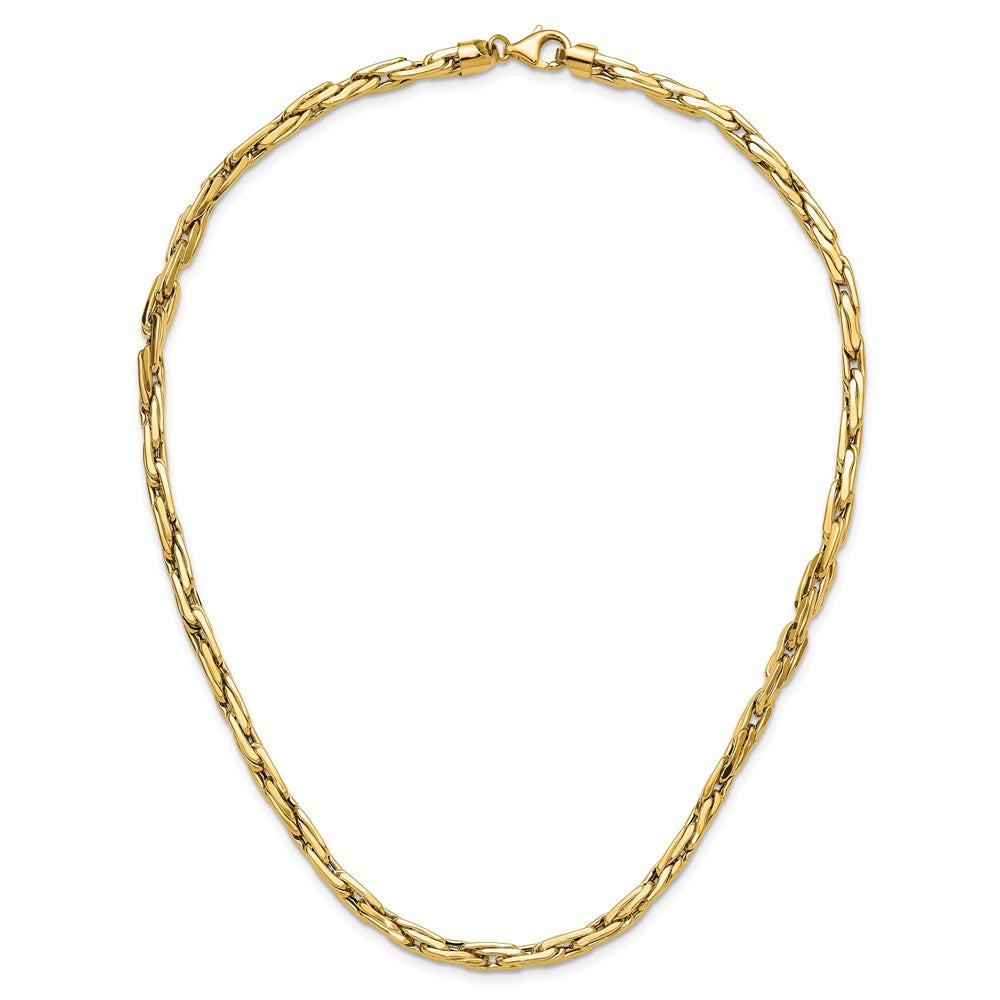 14K Gelbgold Poliert 5.0mm Fantasieglieder Halskette