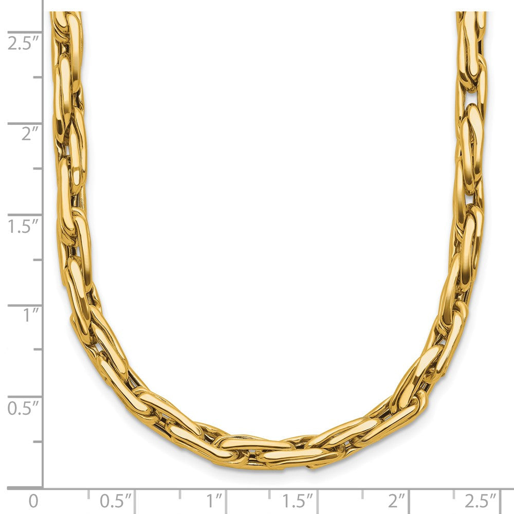 14K Gelbgold Poliert 5.0mm Fantasieglieder Halskette