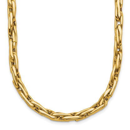 14K Gelbgold Poliert 5.0mm Fantasieglieder Halskette