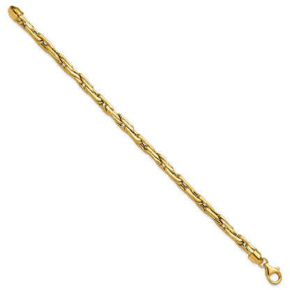 14K Gelbgold Poliert 5.0mm Fantasieglieder Armband