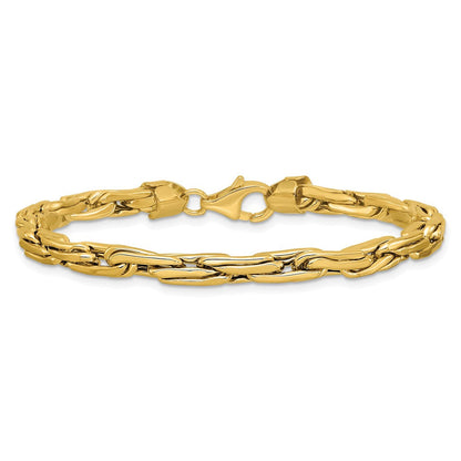 14K Gelbgold Poliert 5.0mm Fantasieglieder Armband