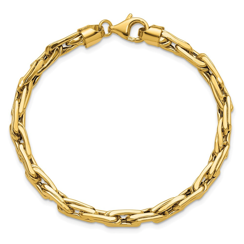 14K Gelbgold Poliert 5.0mm Fantasieglieder Armband