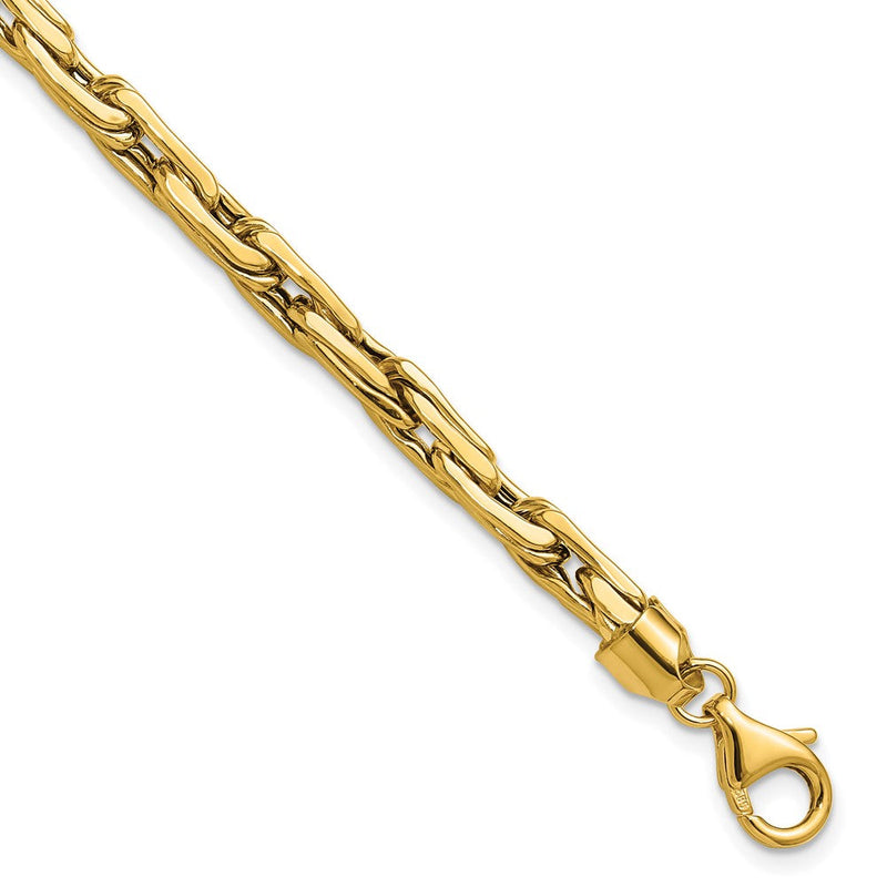 14K Gelbgold Poliert 5.0mm Fantasieglieder Armband
