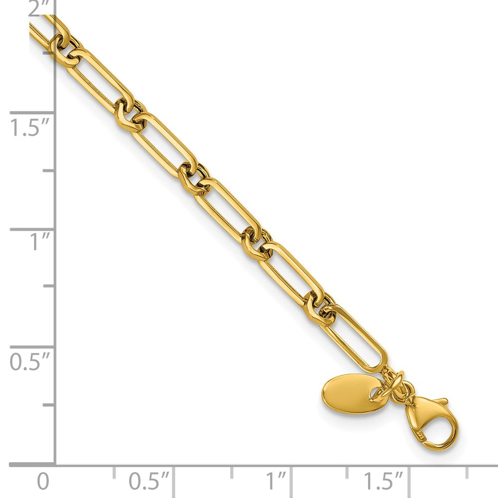 14K Gelbgold Poliert Fantasie Büroklammer Glieder Armband