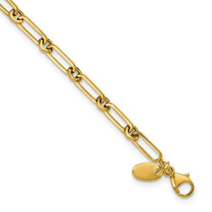 14K Gelbgold Poliert Fantasie Büroklammer Glieder Armband
