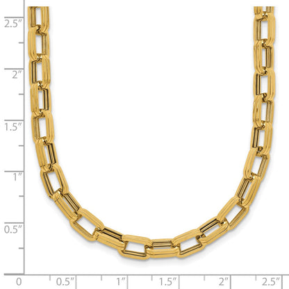 14K Gelbgold Poliert 5.5mm Fantasie Oval Glieder Halskette