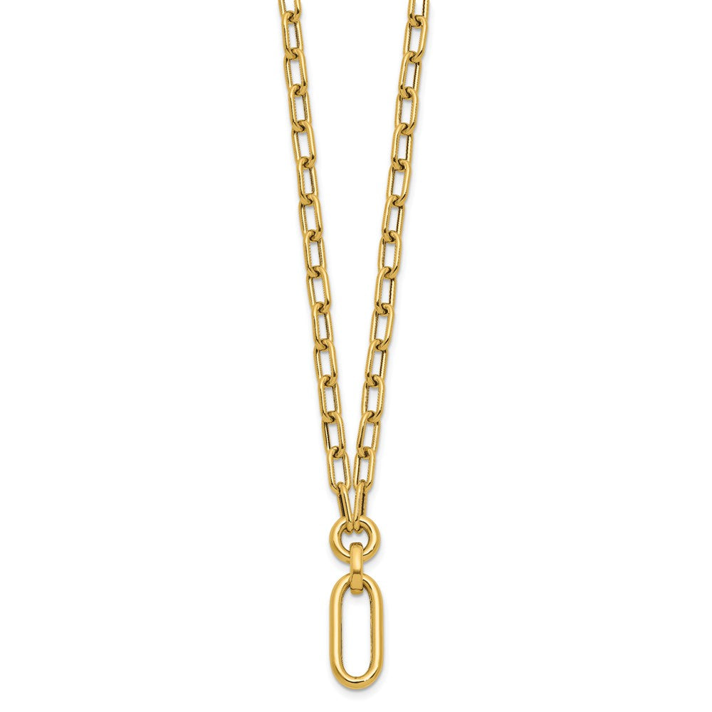 14K Gelbgold Poliert Fantasie Mixed Glieder Halskette