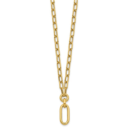 14K Gelbgold Poliert Fantasie Mixed Glieder Halskette