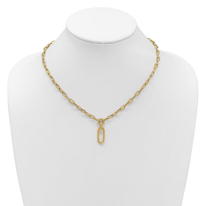 14K Gelbgold Poliert Fantasie Mixed Glieder Halskette