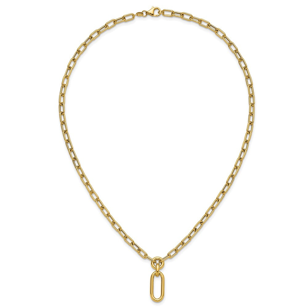 14K Gelbgold Poliert Fantasie Mixed Glieder Halskette