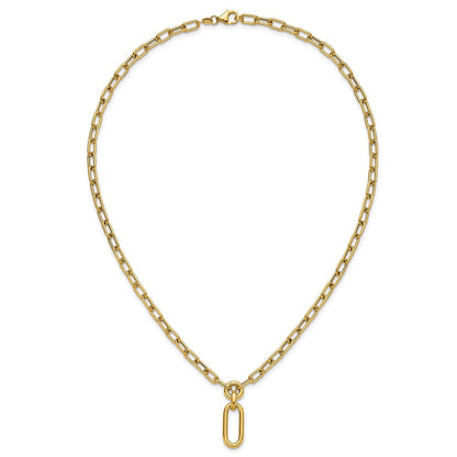 14K Gelbgold Poliert Fantasie Mixed Glieder Halskette