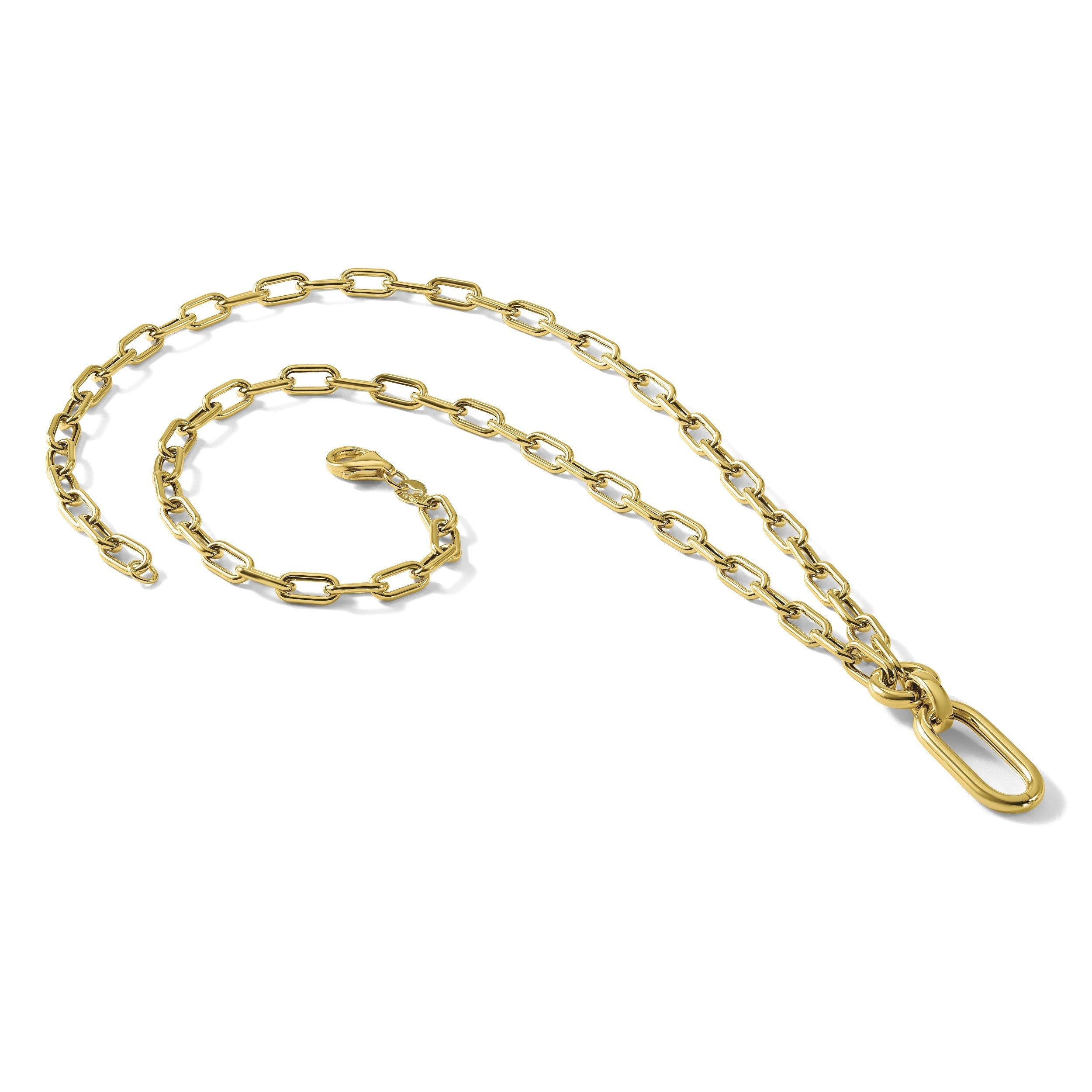 14K Gelbgold Poliert Fantasie Mixed Glieder Halskette