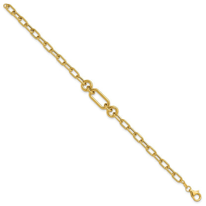 14K Gelbgold Poliert Fantasie Mixed Glieder Armband