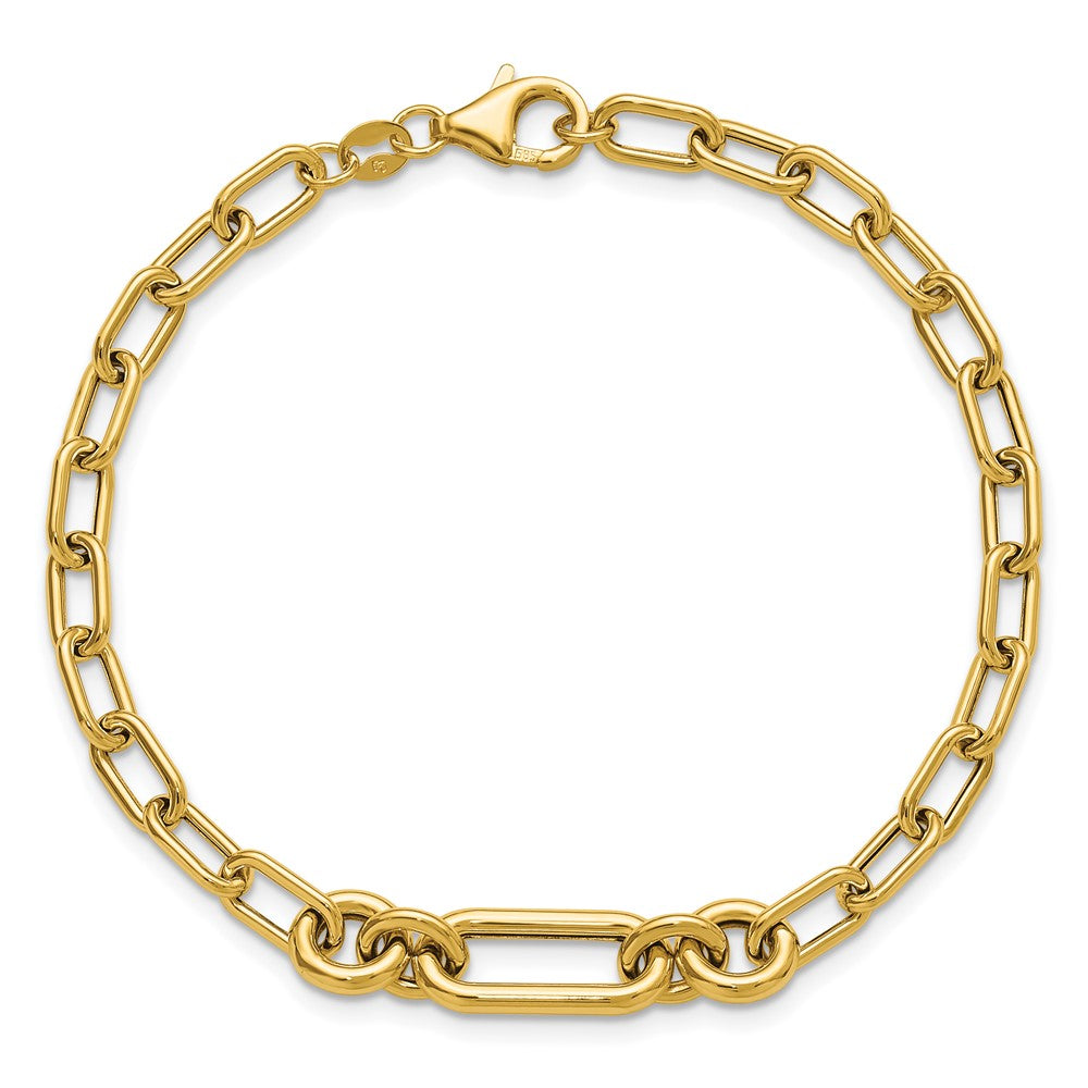 14K Gelbgold Poliert Fantasie Mixed Glieder Armband