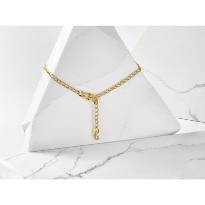 14K Gelbgold Poliert Fantasie Panzer Glieder Lariat Halskette