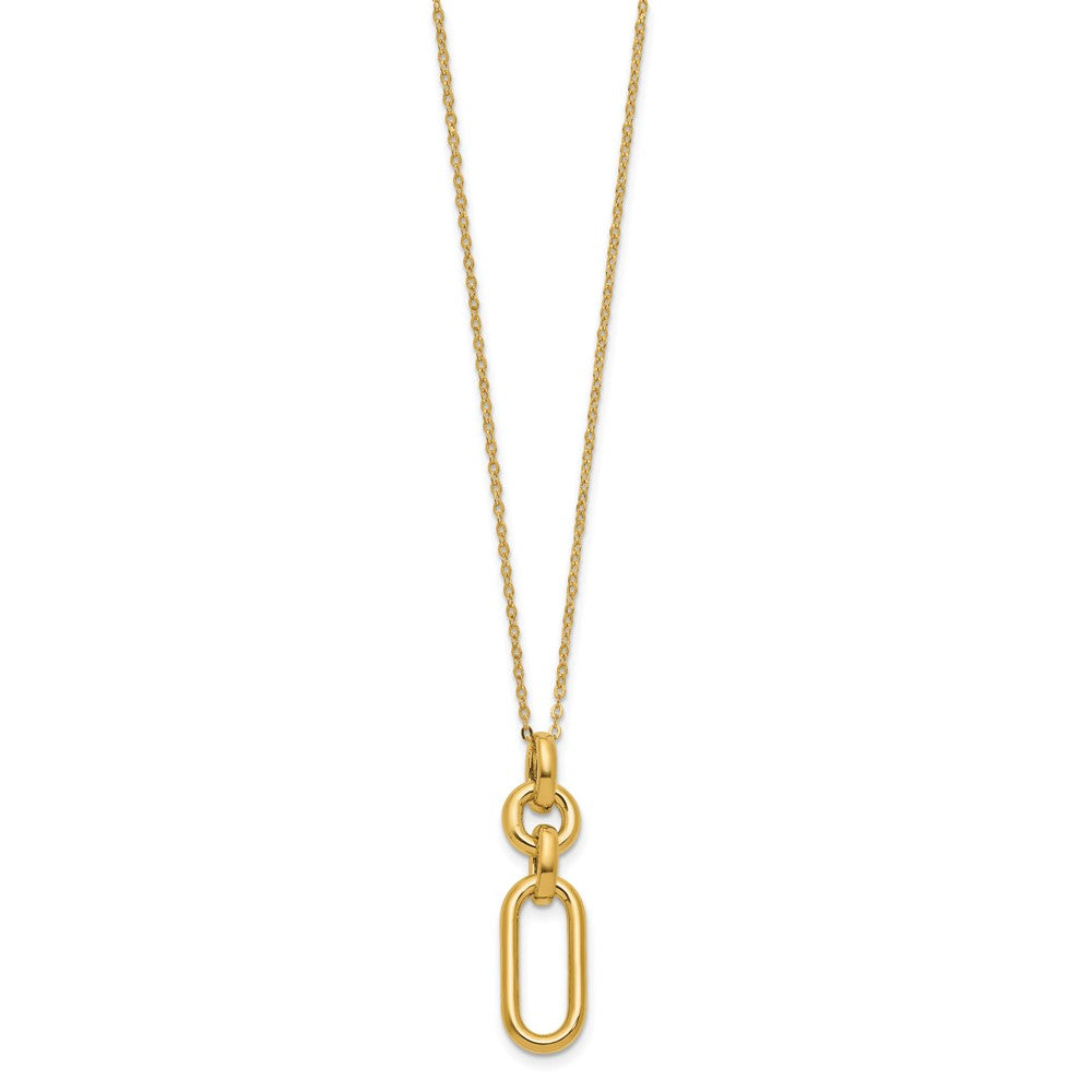 14K Gelbgold Poliert Fantasie Dangling Mixed Knöpfe Halskette