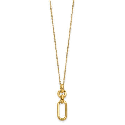 14K Gelbgold Poliert Fantasie Dangling Mixed Knöpfe Halskette