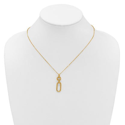14K Gelbgold Poliert Fantasie Dangling Mixed Knöpfe Halskette