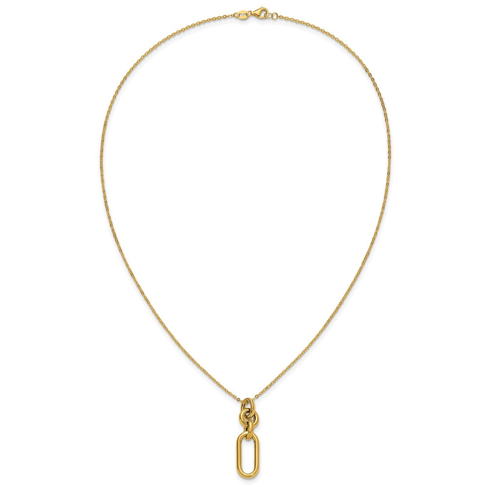 14K Gelbgold Poliert Fantasie Dangling Mixed Knöpfe Halskette