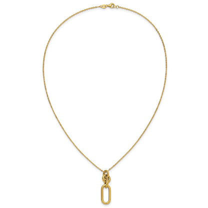 14K Gelbgold Poliert Fantasie Dangling Mixed Knöpfe Halskette
