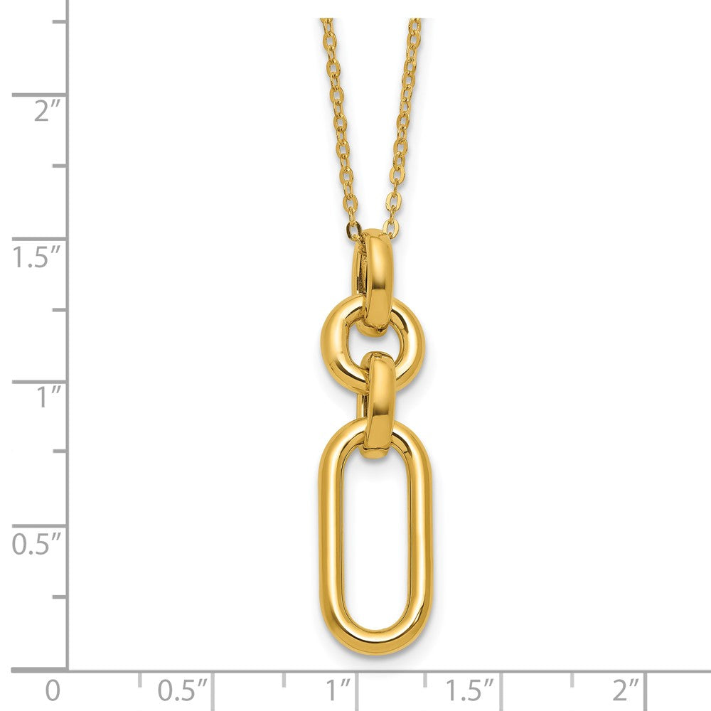 14K Gelbgold Poliert Fantasie Dangling Mixed Knöpfe Halskette