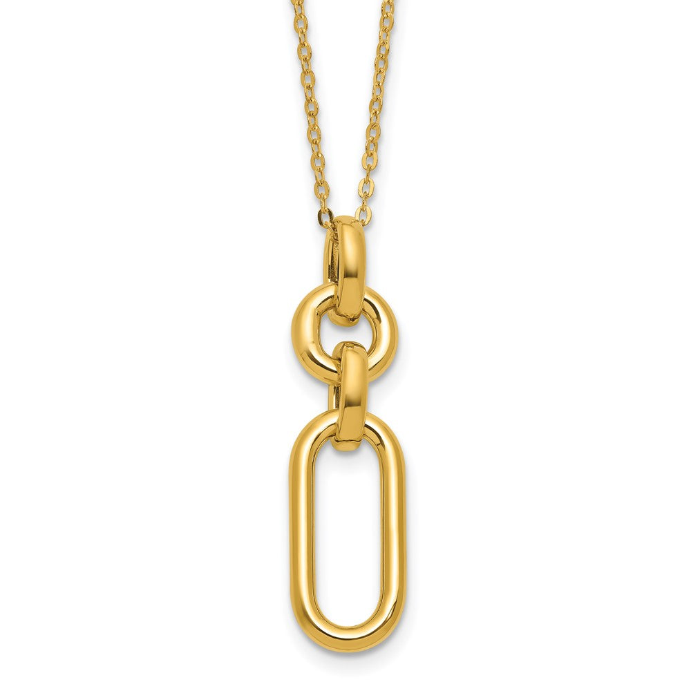 14K Gelbgold Poliert Fantasie Dangling Mixed Knöpfe Halskette
