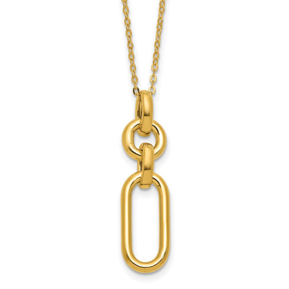 14K Gelbgold Poliert Fantasie Dangling Mixed Knöpfe Halskette