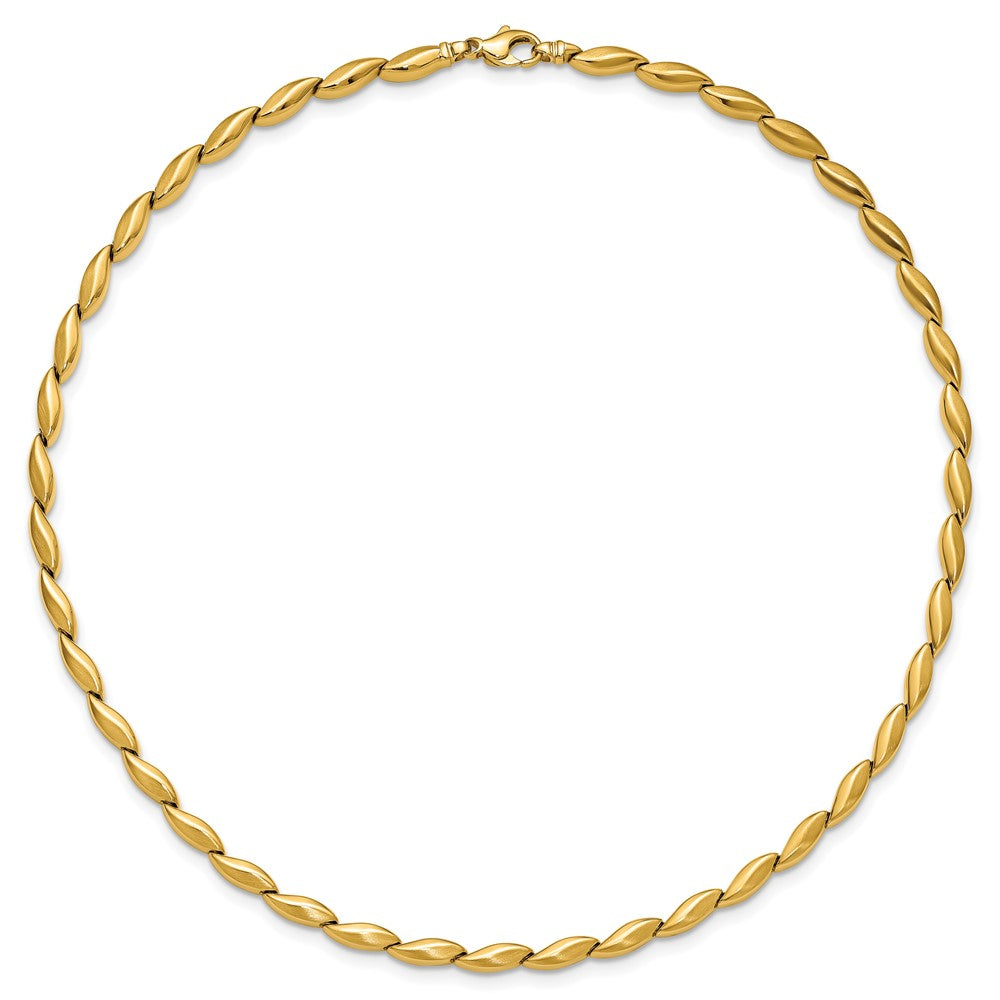 14K Gelbgold Poliert und Satiniert 4.2mm Fantasieglieder Halskette