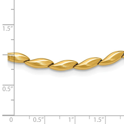 14K Gelbgold Poliert und Satiniert 4.2mm Fantasieglieder Halskette