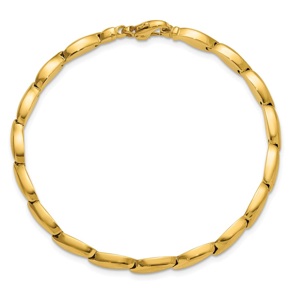 14K Gelbgold Poliert und Satiniert 4.2mm Fantasieglieder Armband
