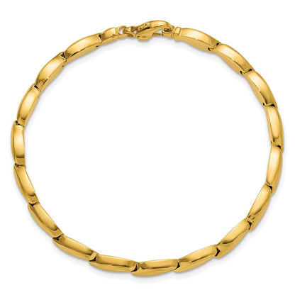 14K Gelbgold Poliert und Satiniert 4.2mm Fantasieglieder Armband