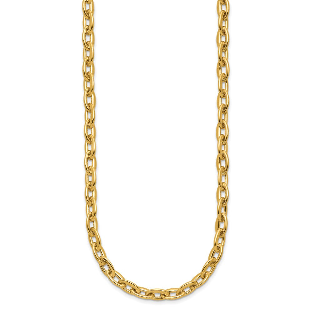 14K Gelbgold Poliert Fantasie 5.5mm Oval Glieder Halskette