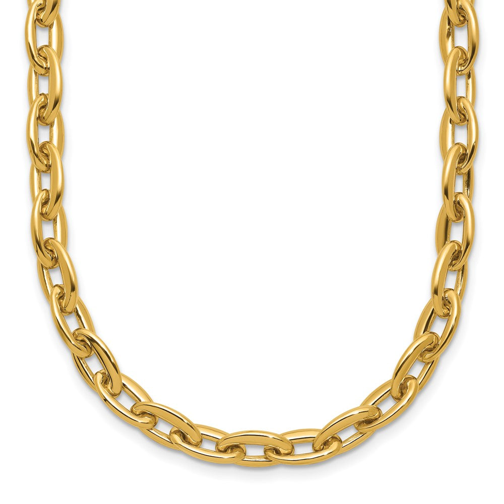 14K Gelbgold Poliert Fantasie 5.5mm Oval Glieder Halskette