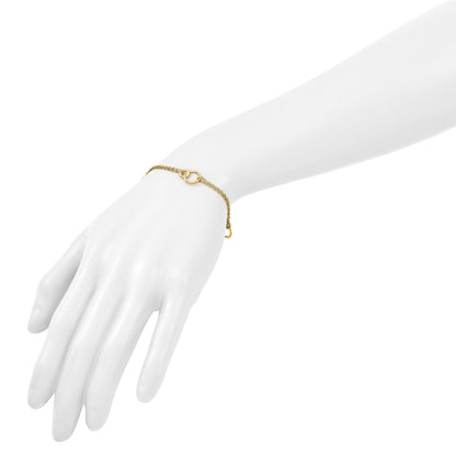 14K Gelbgold Poliert 2 Strang Doppelt Kreis Mit.5 Zoll Verlängerung. Armband