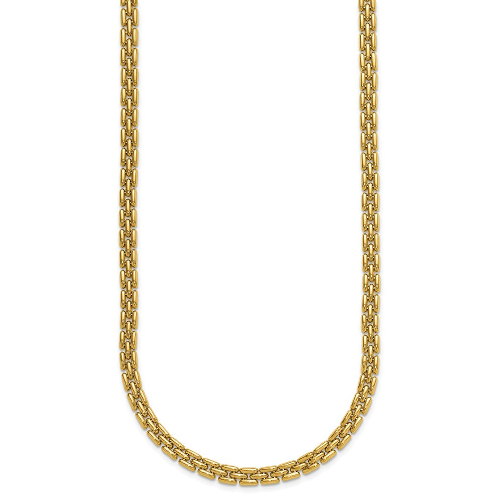 14K Gelbgold Poliert 6.3mm Fantasieglieder Halskette